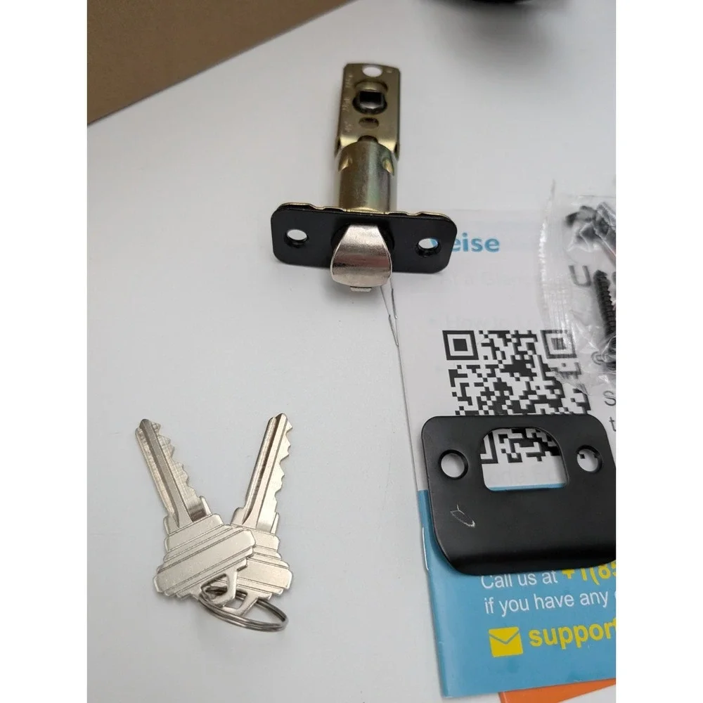 Veise‎ KS03 Keypad Door Knob Lock Matte Black Aluminum Auto-Locking Passage Mode